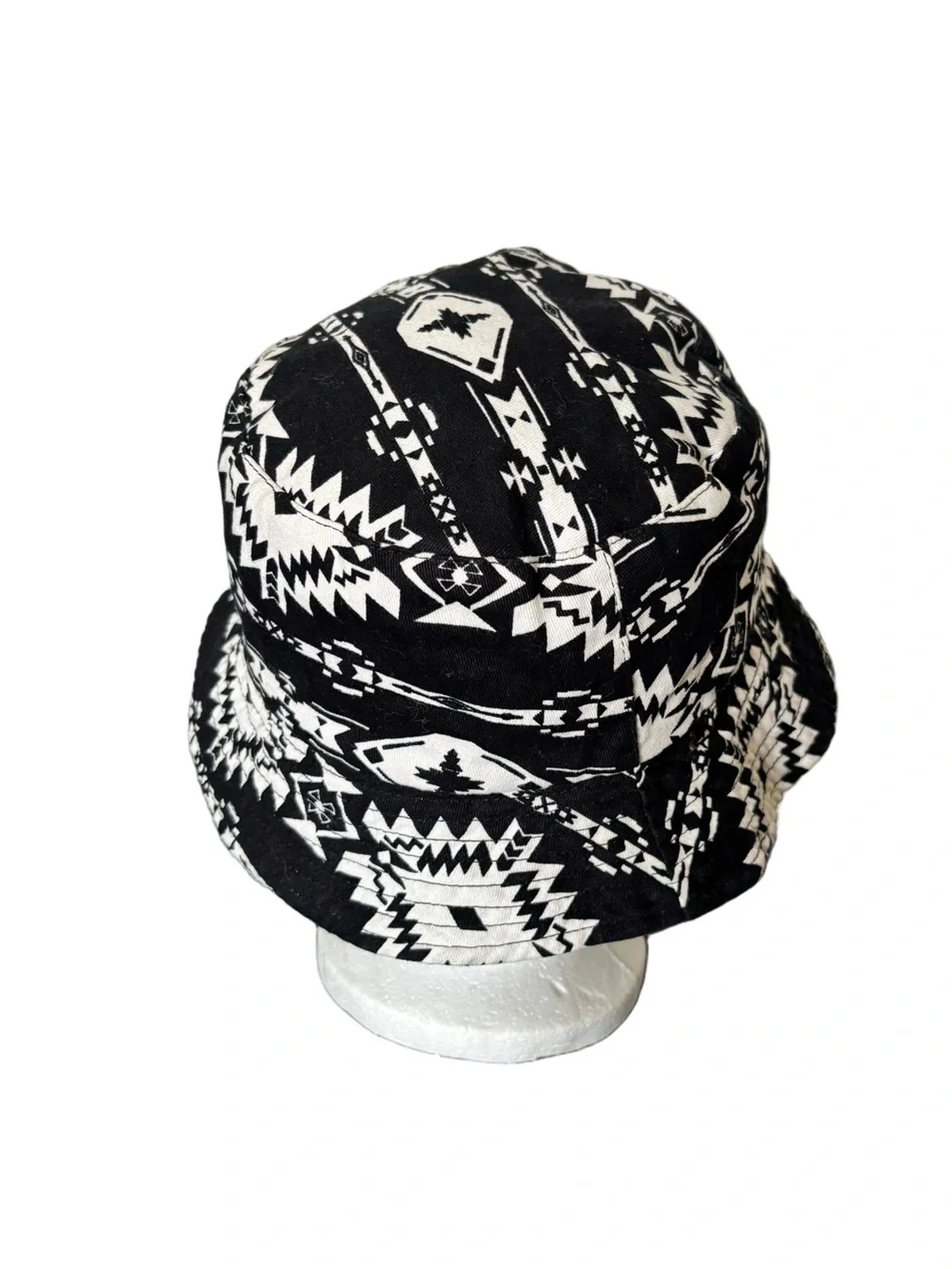 C.C. Reversible Packable Bucket Sun Beach Pool Fisherman Hat -Aztec/Black